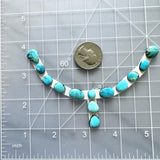 Small Sky Blue Mixed Kingman Turquoise, Set of 13 Dimensions