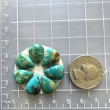 Small Sea Green Teardrop Number 8 Turquoise, Set of 7 Dimensions