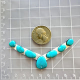 Small Sky Blue Mixed Sleeping Beauty Turquoise, Set of 7 Dimensions