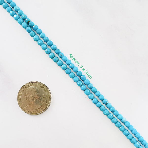 Kingman Turquoise Faceted Beads
