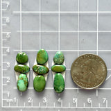 Small Deep Green Mixed Lone Mountain Turquoise, Set of 9 Dimensions
