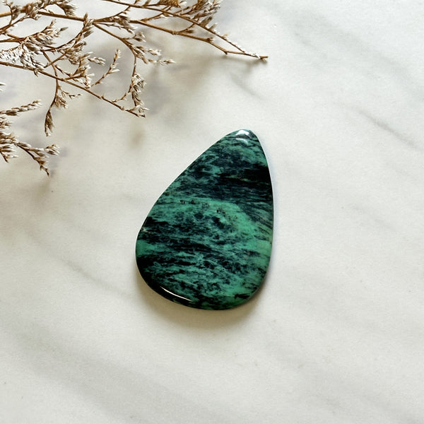Large Mint Green Teardrop Crescent Lake Variscite Background