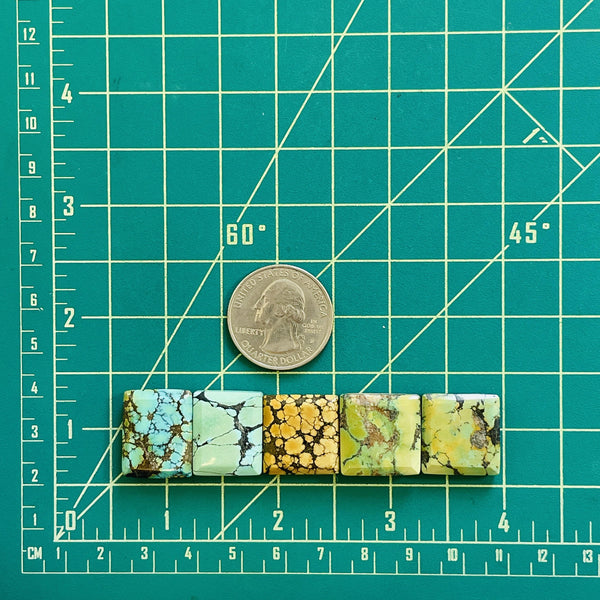 Medium Mixed Bar Mixed Turquoise, Set of 5 Dimensions