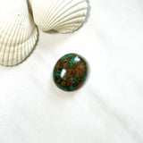 Medium Bamboo Green Oval Crescent Lake Variscite Background