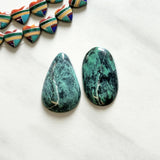 Large Deep Green Mixed Crescent Lake Variscite, Set of 2 Background