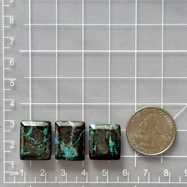 Medium Sky Blue Mixed Blue Moon Turquoise, Set of 3 Dimensions