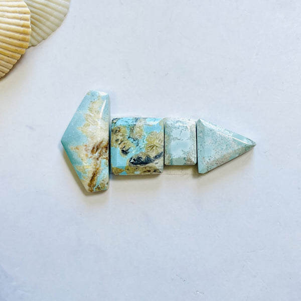 Small Sky Blue Mixed Sand Hill Turquoise, Set of 4 Background