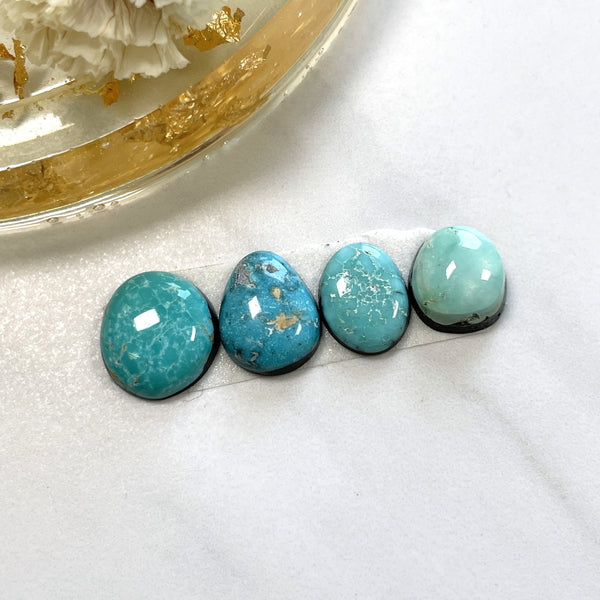 Small Sky Blue Freeform Carico Lake Turquoise, Set of 4 Background