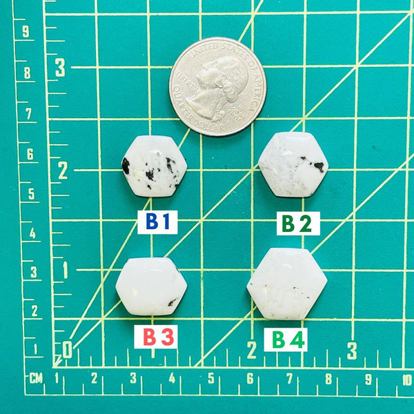 4. Medium Hexagon White Buffalo - 004724