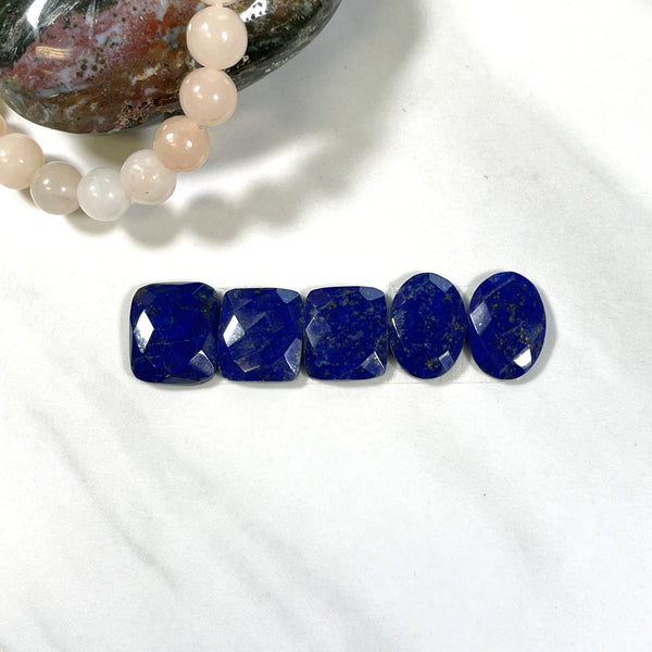 Medium Deep Blue Mixed Lapis Lazuli, Set of 5 Background