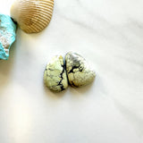 Medium Yellow Teardrop Crescent Lake Variscite, Set of 2 Background