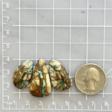 Large Sky Blue Mixed Royston Turquoise, Set of 3 Dimensions