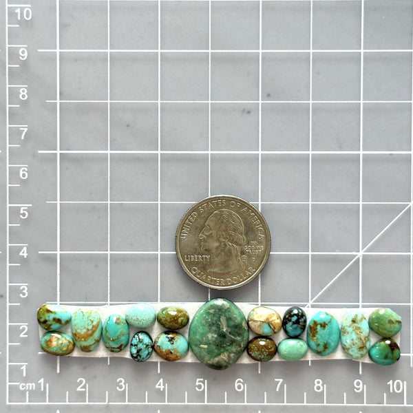 Small Mixed Mixed Mixed Turquoise, Set of 17 Dimensions