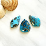 Large Sky Blue Mixed Ithaca Peak Turquoise, Set of 3 Background