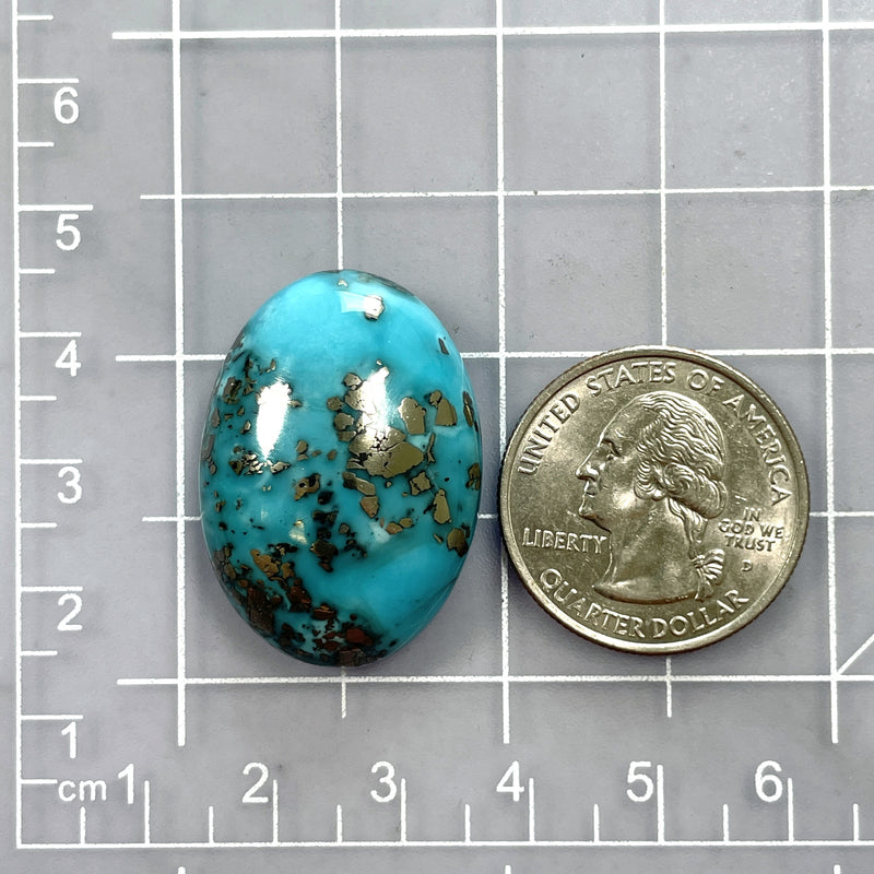 Large Ocean Blue Oval Ithaca Peak Turquoise Dimensions