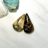 Large Royal Orange Teardrop Golden Birch Turquoise, Set of 2 Background