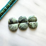 Medium Mint Green Half Moon Crescent Lake Variscite, Set of 6 Background