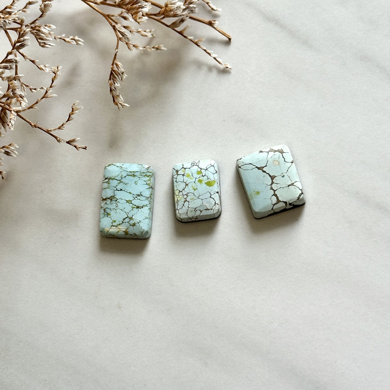 Small Faint Blue Bar Sand Hill Turquoise, Set of 3 Background