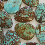 Sea Green Fox Turquoise Top Drilled Cab Bead