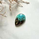 Large Sky Blue Teardrop Ithaca Peak Turquoise Background