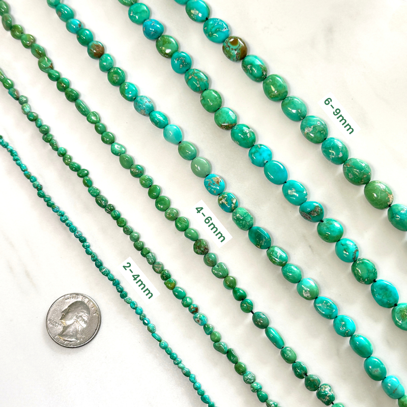 Green Sonoran Lime Turquoise Smooth Nugget Beads