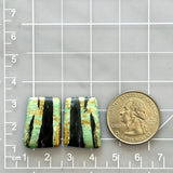 Large Sea Green Freeform Crescent Lake Variscite, Set of 2 Dimensions