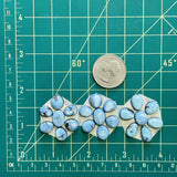 Small Sky Blue Mixed Golden Hills Turquoise, Set of 21 Dimensions