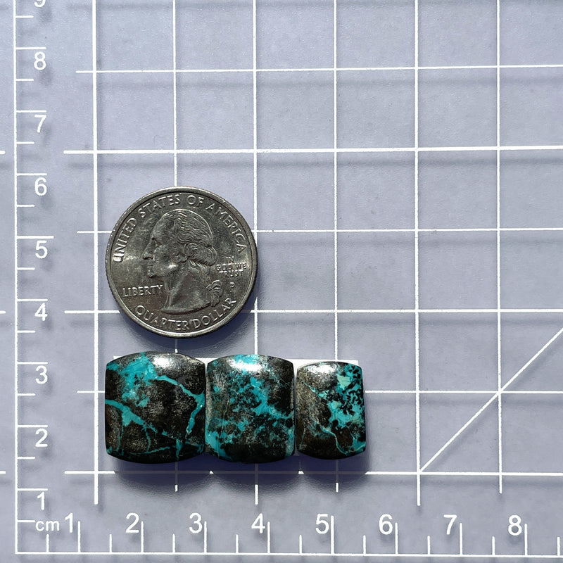 Small Ocean Blue Barrel Yungai Turquoise, Set of 3 Dimensions