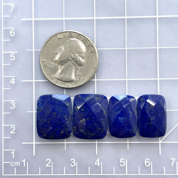 Medium Deep Blue Cushion Lapis Lazuli, Set of 4 Dimensions