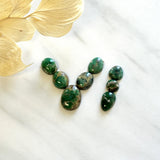 Small Deep Green Mixed Broken Arrow Variscite, Set of 8 Background