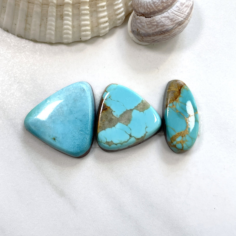 Medium Sky Blue Mixed Royston Turquoise, Set of 3 Background