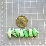 Small Mint Green Mixed Crescent Lake Variscite, Set of 7 Dimensions