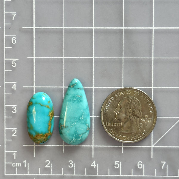 Large Sky Blue Mixed Crescent Lake Variscite, Set of 2 Dimensions