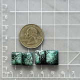 Small Ocean Blue Square Milky Way Turquoise, Set of 4 Dimensions