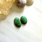 Medium Bamboo Green Oval Bamboo Mountain Turquoise, Set of 2 Background