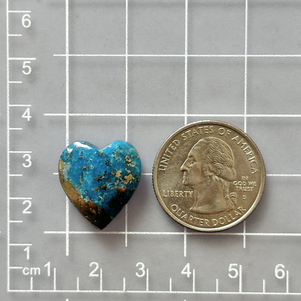 Medium Ocean Blue Heart Ithaca Peak Turquoise Dimensions