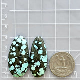 Large Sky Blue Mixed Yungai Turquoise, Set of 2 Dimensions