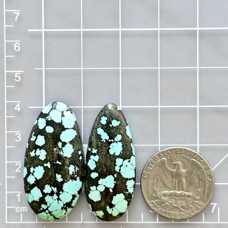 Large Sky Blue Mixed Yungai Turquoise, Set of 2 Dimensions