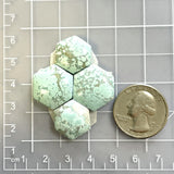 Medium Sky Blue Hexagon Sand Hill Turquoise, Set of 4 Dimensions