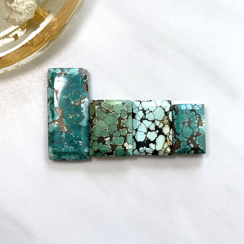 Medium Mixed Bar Mixed Turquoise, Set of 4 Background