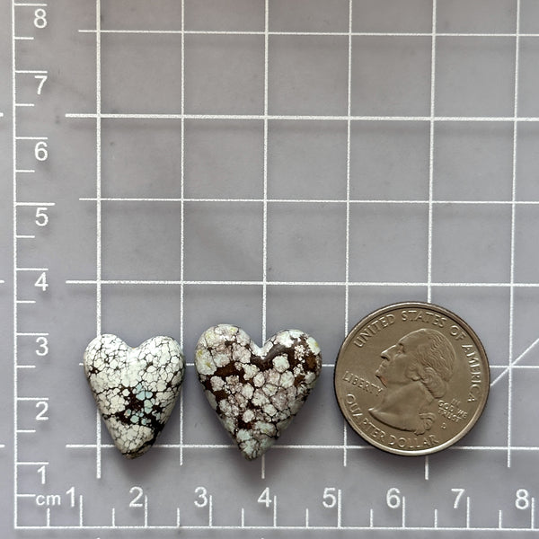 Large Purple Heart Purple Lavender Variscite, Set of 2 Dimensions