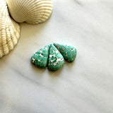 Small Mint Green Teardrop Namtso Lake Turquoise, Set of 3 Background