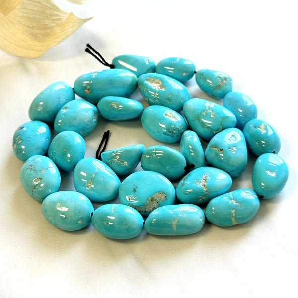 Sky Blue Sleeping Beauty Turquoise Nugget Beads Dimensions