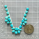 Small Sky Blue Mixed Kingman Turquoise, Set of 26 Dimensions