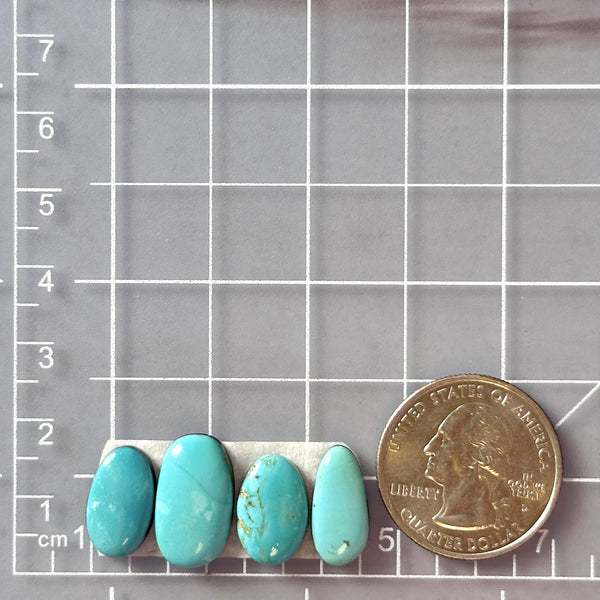 Medium Sky Blue Mixed Kingman Turquoise, Set of 4 Dimensions