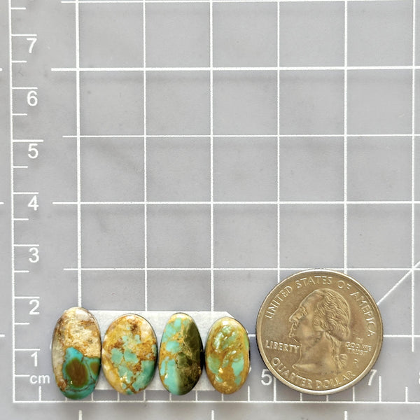 Small Mint Green Oval Royston Turquoise, Set of 4 Dimensions