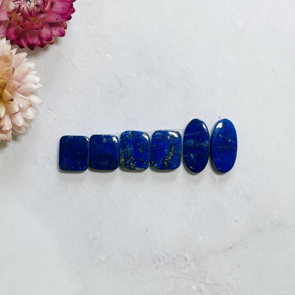 Small Deep Blue Mixed Lapis Lazuli, Set of 6 Background