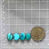 Small Sky Blue Mixed Yungai Turquoise, Set of 4 Dimensions