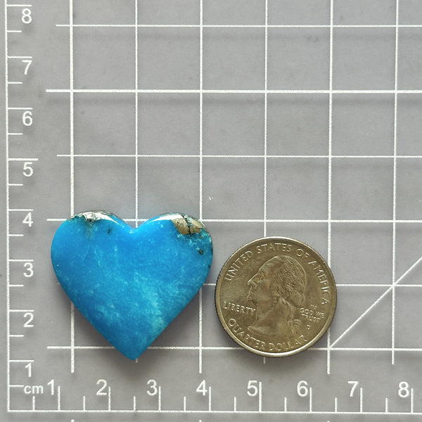 Large Sky Blue Heart Ithaca Peak Turquoise Dimensions