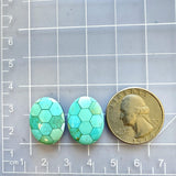 Medium Sky Blue Oval Inlay, Set of 2 Dimensions